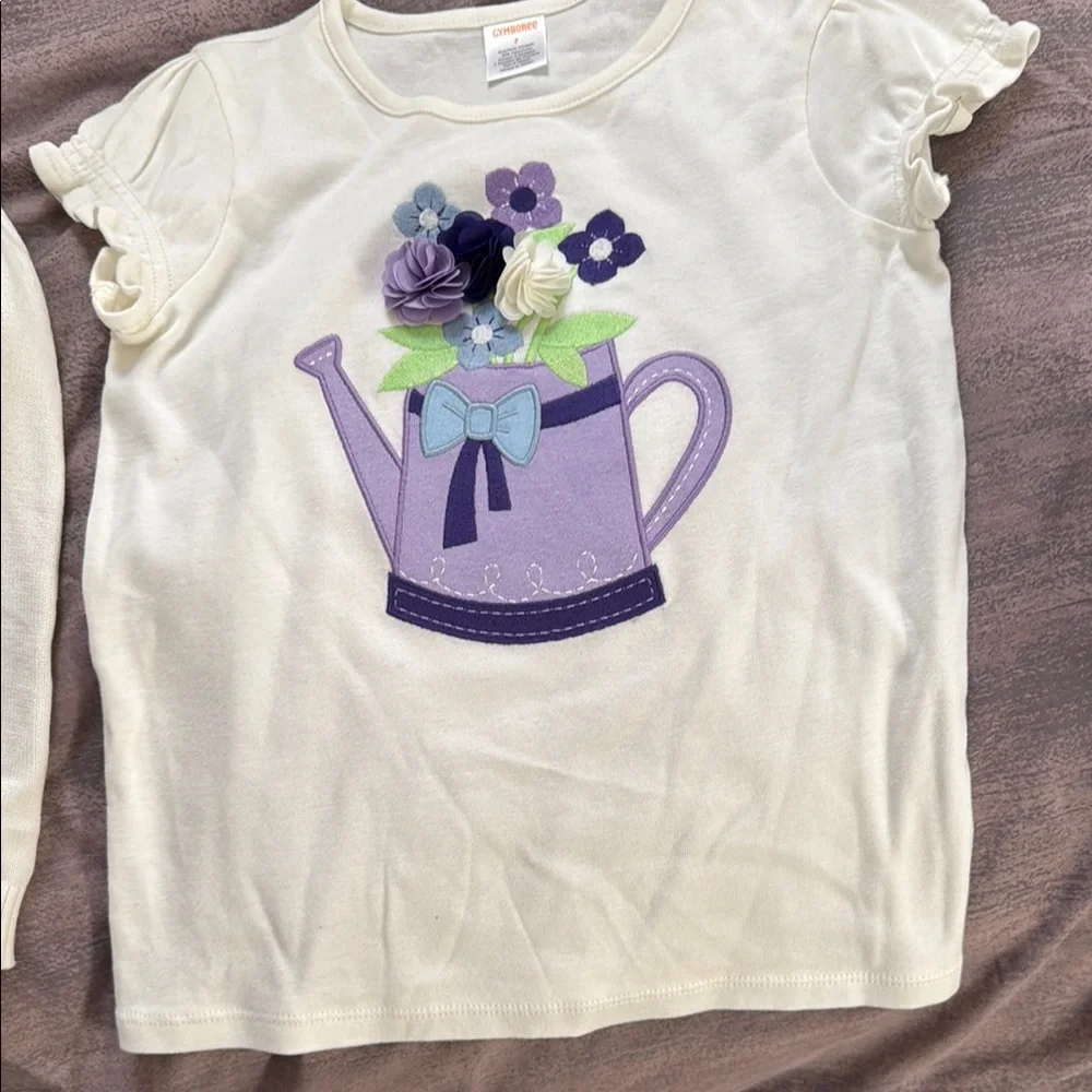 Gymboree White and Purple Kids Cardigan and Shirt Set Size 7 Excellent condition - Picture 3 of 7